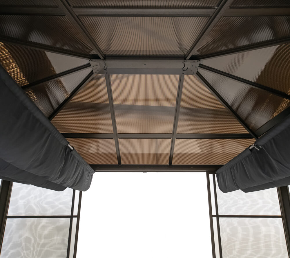 Sojag hliníková pergola CASTEL 1012 včetně sluneční ochrany - Bronz