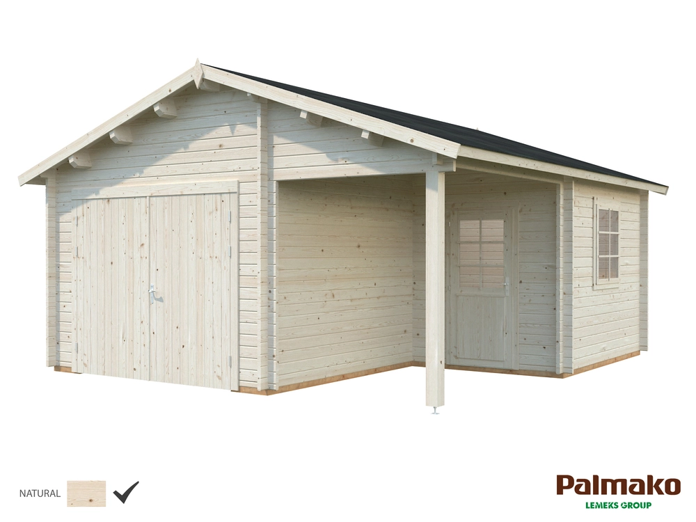 Dřevěná garáž Palmako ROGER 21,9 + 5,2 m2
