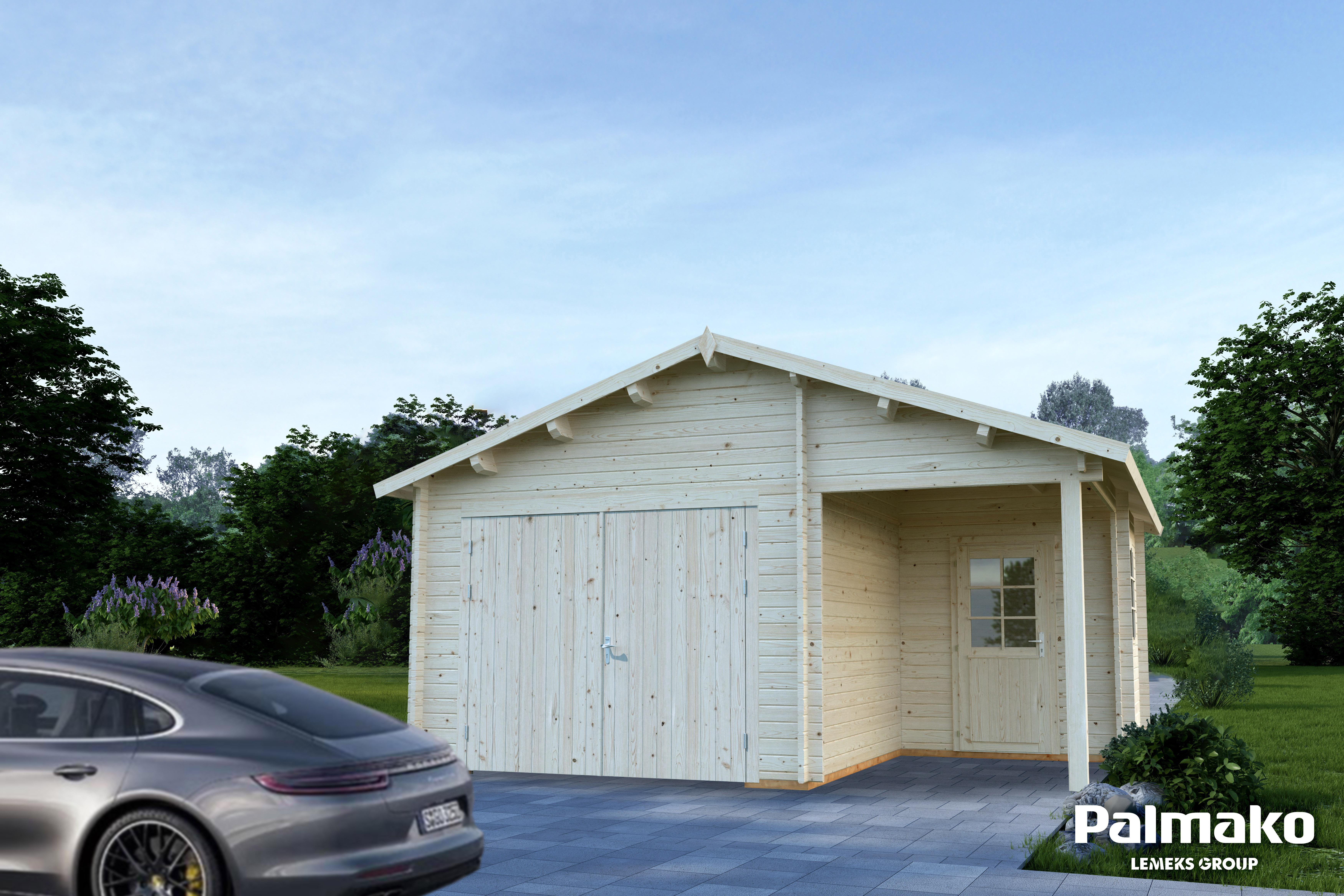 Dřevěná garáž Palmako ROGER 21,9 + 5,2 m2
