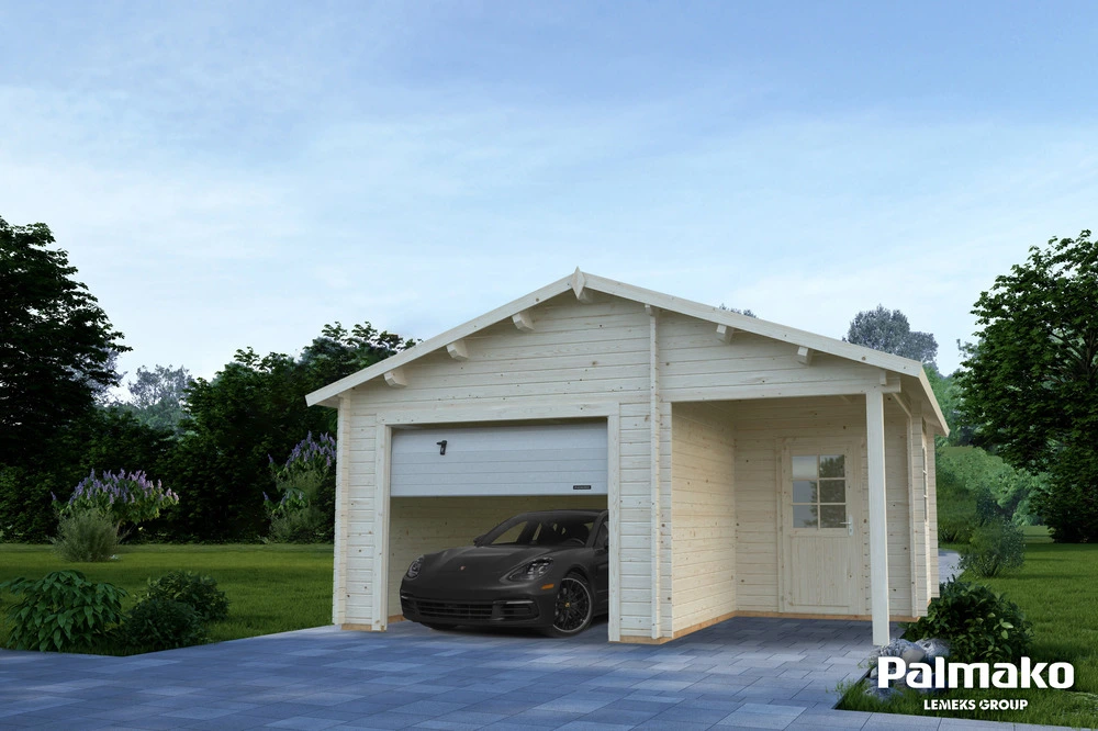 Dřevěná garáž Palmako ROGER 21,9 + 5,2 m2