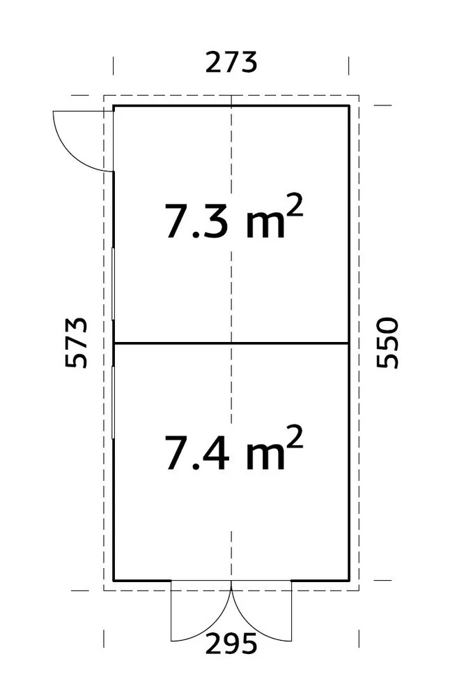 Zahradní domek Palmako DAN 14,7 m2 ( 7,3 m2 + 7,4 m2 )