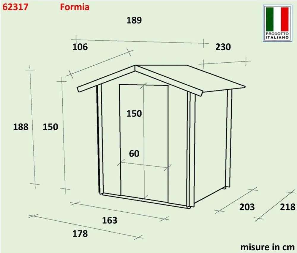 Zahradní domek ALCE FORMIA 178x218 cm, tl.16 mm