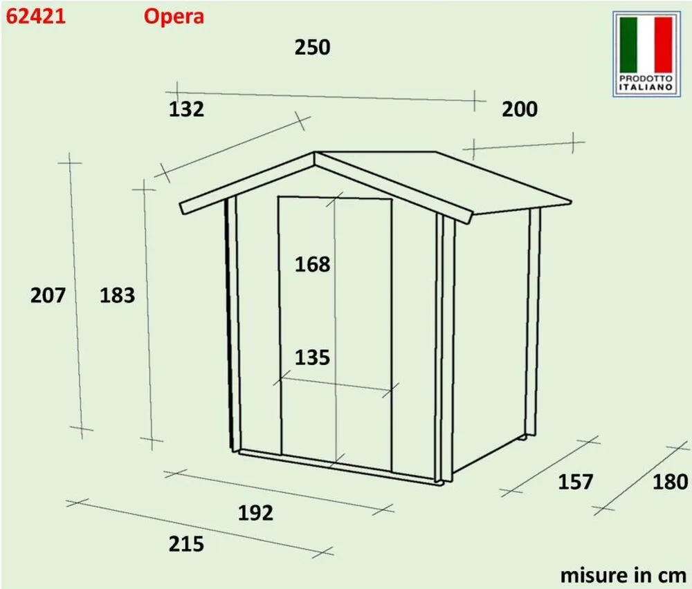 Zahradní domek ALCE OPERA 215x180 cm, tl.25 mm
