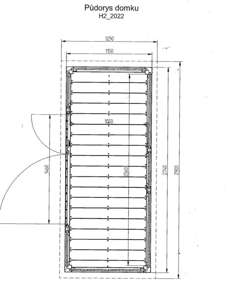 Nářaďový domek ( dřevník ) HEROLD H2 ( 274 x 115 cm )