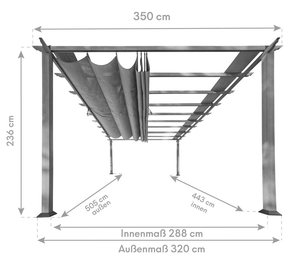 Paragon Outdoor hliníková pergola FLORENZ 1116 - Světle hnědá
