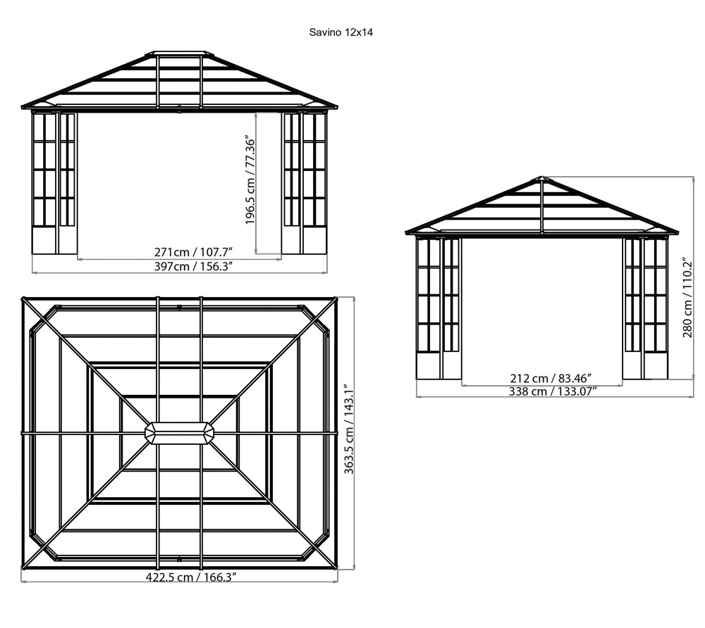 Sojag hliníková pergola SAVINO 1214 - Antracit