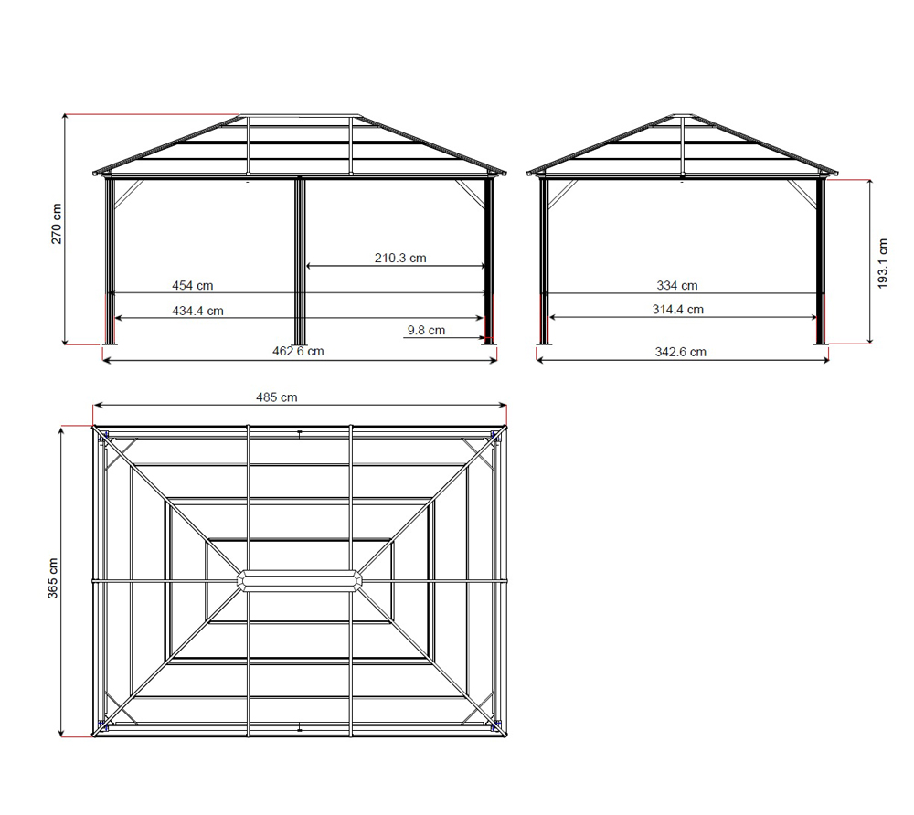 Sojag hliníková pergola MERIDIEN 1216 - Antracit