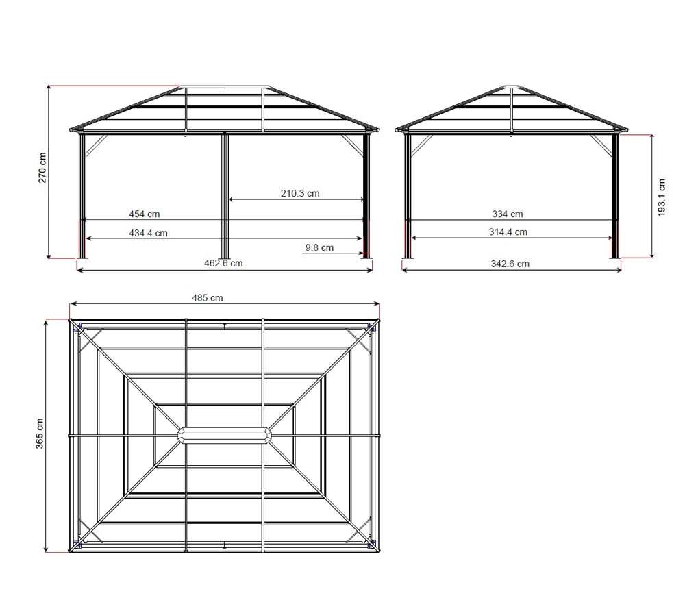 Sojag hliníková pergola MERIDIEN 1216 - Antracit