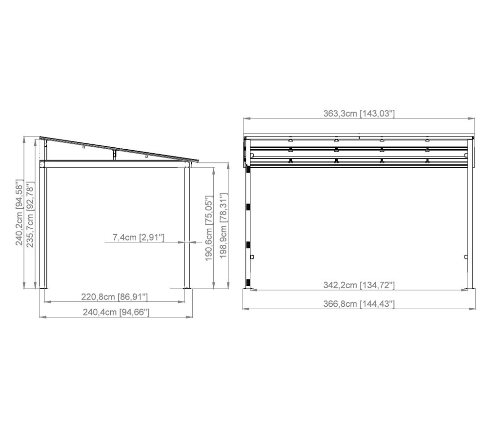 Sojag hliníkové zastřešení terasy St. BARTH 812 - Antracit