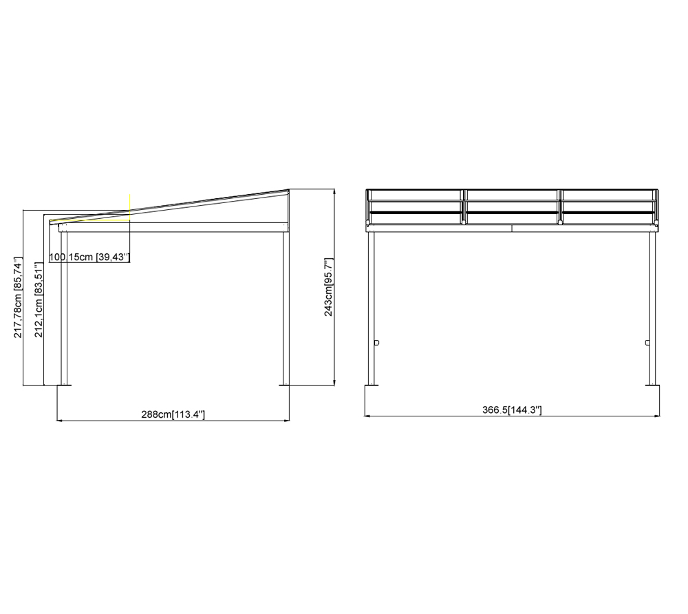 Sojag hliníkové zastřešení terasy BUDAPEST 1012 - Bronz