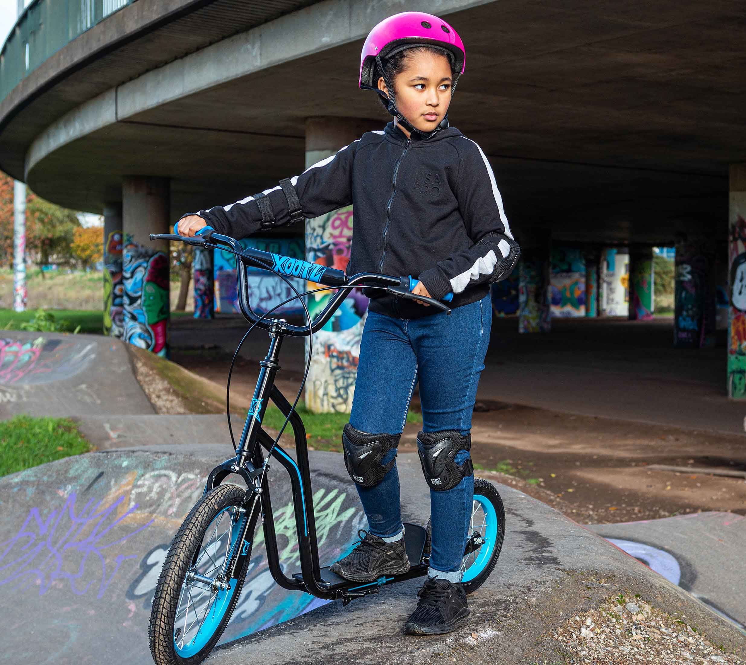 Koloběžka Xootz BMX Scooter Snake - Modrá