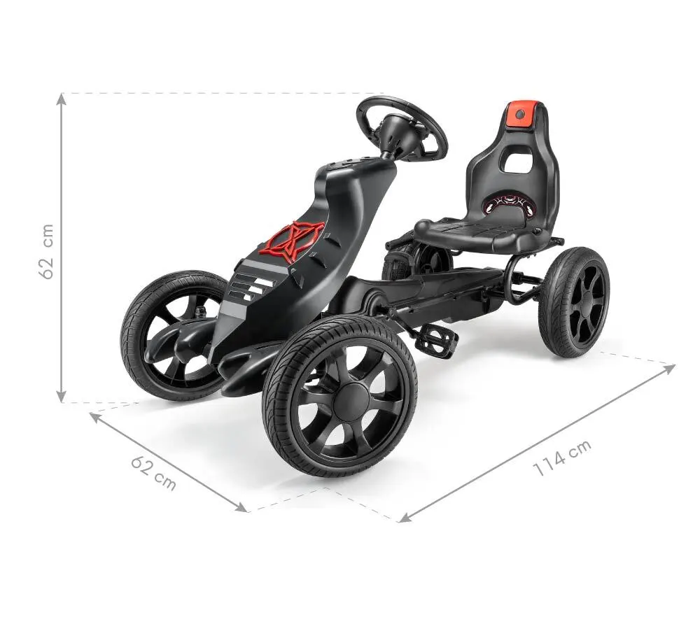 Šlapací motokára Xootz Go-Kart Venom - Černá