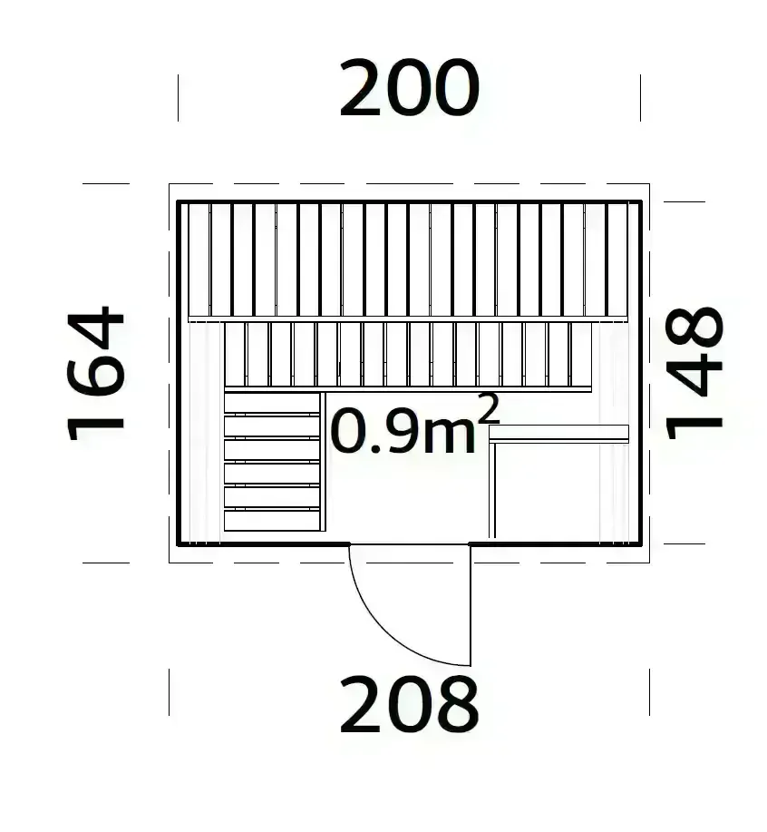 Sudová sauna Palmako ANITA 0,9 m2 (bez kamen)