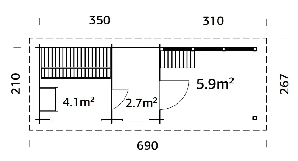 Sauna Palmako SANNA 6,8 + 5,9 m2 (bez kamen)