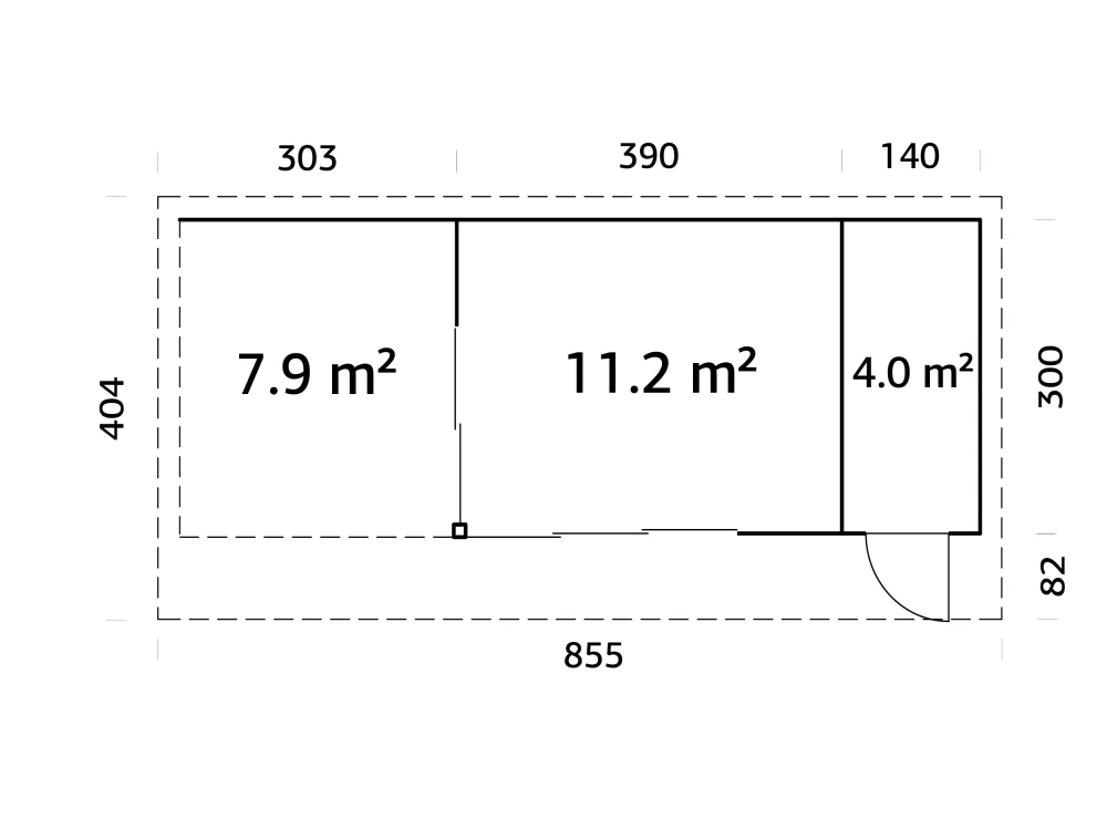 Zahradní domek Palmako ANDREA 15,2+7,9 m2 SLIDE