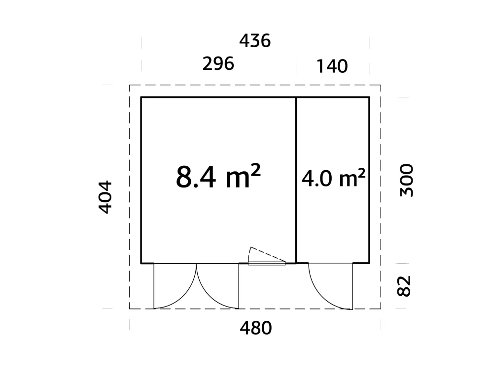 Zahradní domek Palmako AURELIA 12,4 m2 (hliníková okna a dveře)