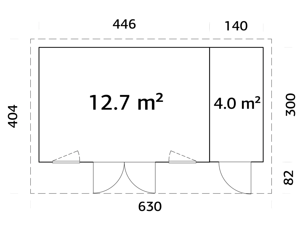 Zahradní domek Palmako AURELIA 16,7 m2 (hliníková okna a dveře)