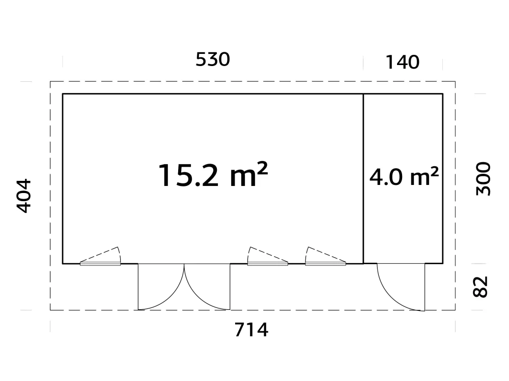 Zahradní domek Palmako AURELIA 19,2 m2 (hliníková okna a dveře)