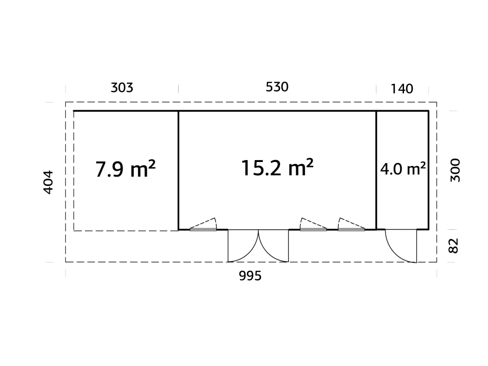 Zahradní domek Palmako AURELIA 19,2+7,9 m2 (hliníková okna a dveře)