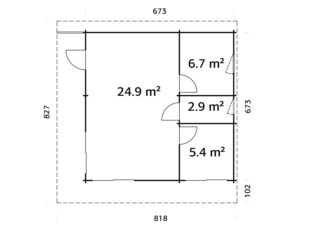 Zahradní domek Palmako CECILIA 39,9 m2 ( s posuvnými dveřmi s dvojitým sklem )