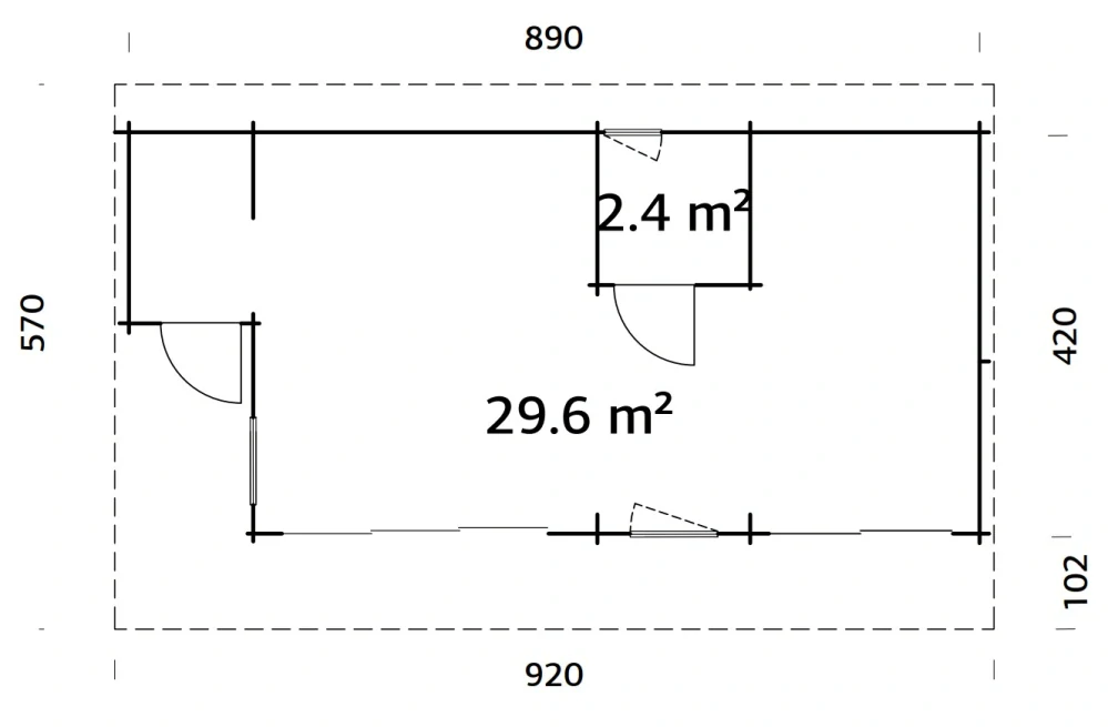Zahradní domek Palmako CECILIA 32,0 m2 ( s posuvnými dveřmi s dvojitým sklem )
