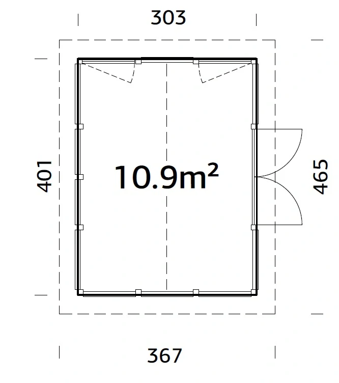 Zahradní domek Palmako ISABELLA 10,9 m2 (hliníková okna a dveře)