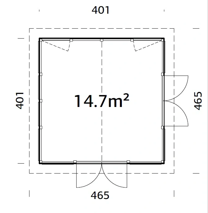 Zahradní domek Palmako ISABELLA 14,7 m2 (hliníková okna a dveře)