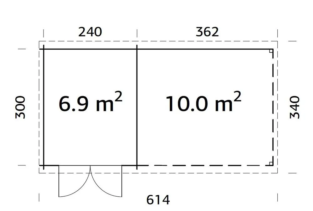 Zahradní domek Palmako ELLA 6,9 + 10,0 m2