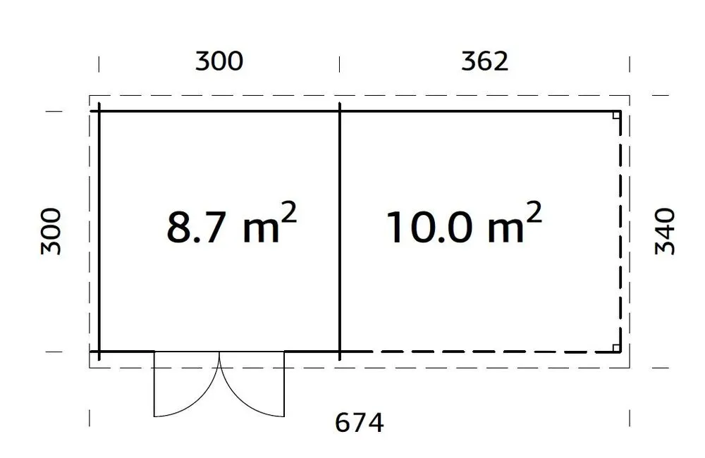 Zahradní domek Palmako ELLA 8,7 + 10,0 m2