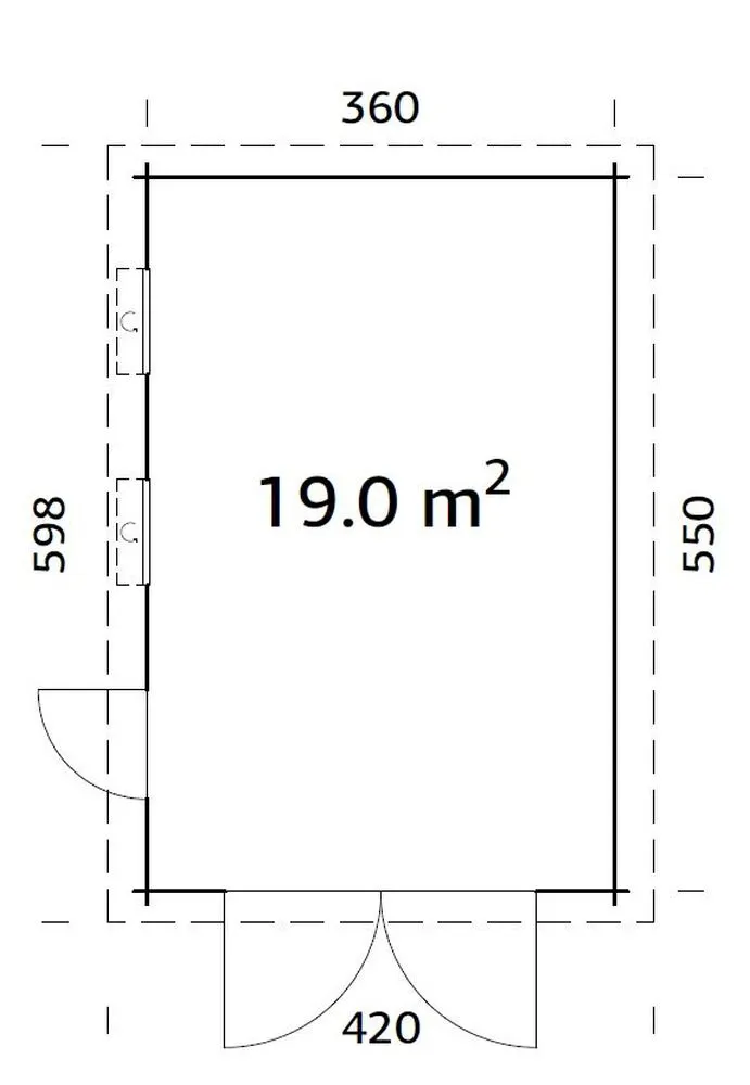 Dřevěná garáž Palmako RASMUS 19,0 m2