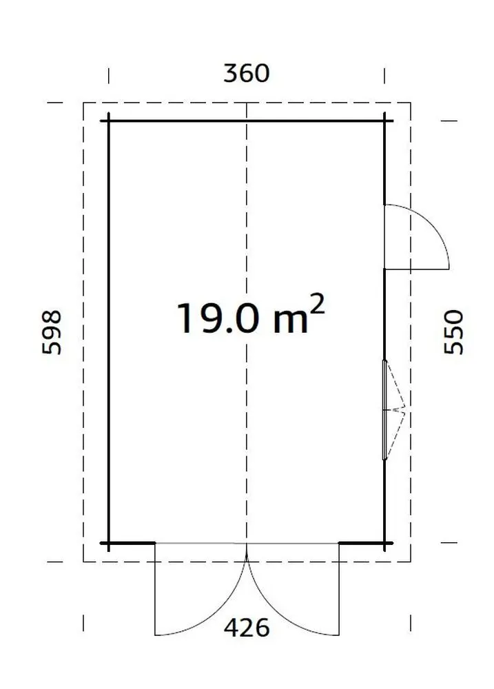 Dřevěná garáž Palmako ROGER 19,0 m2