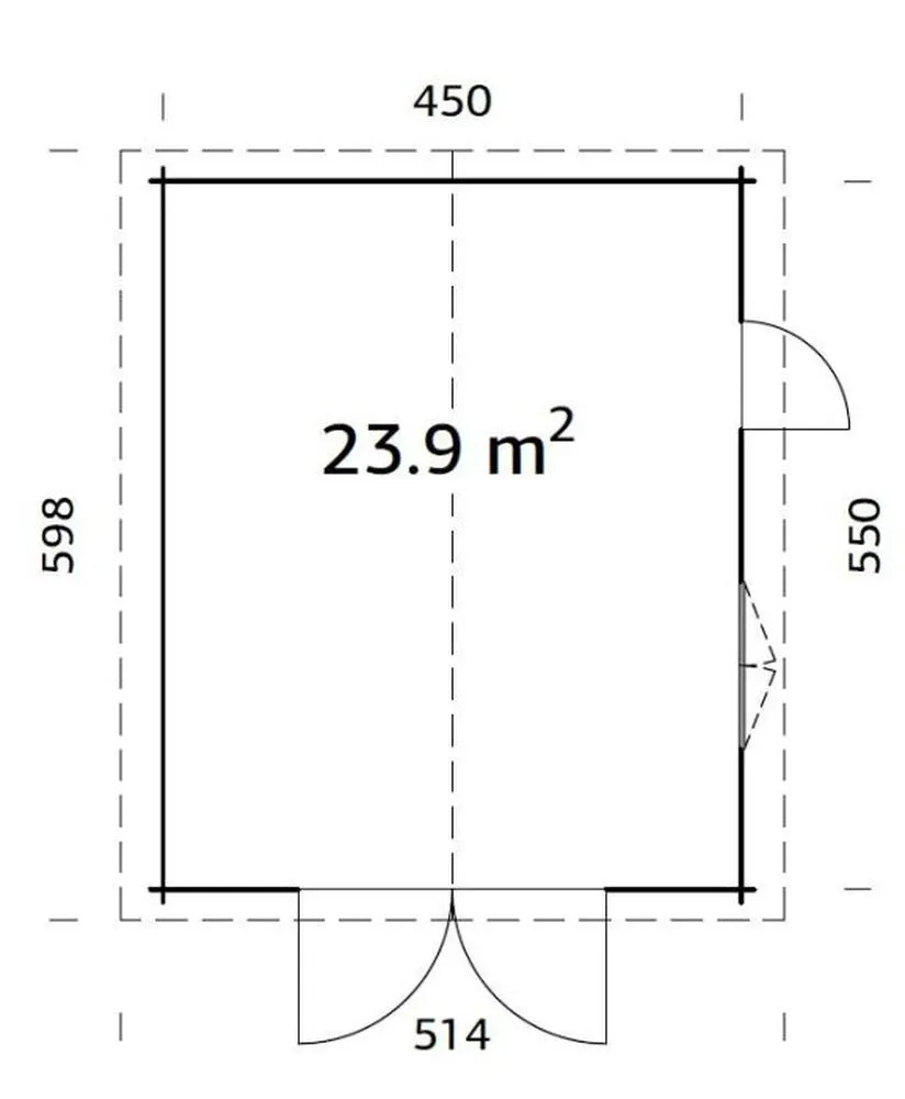 Dřevěná garáž Palmako ROGER 23,9 m2