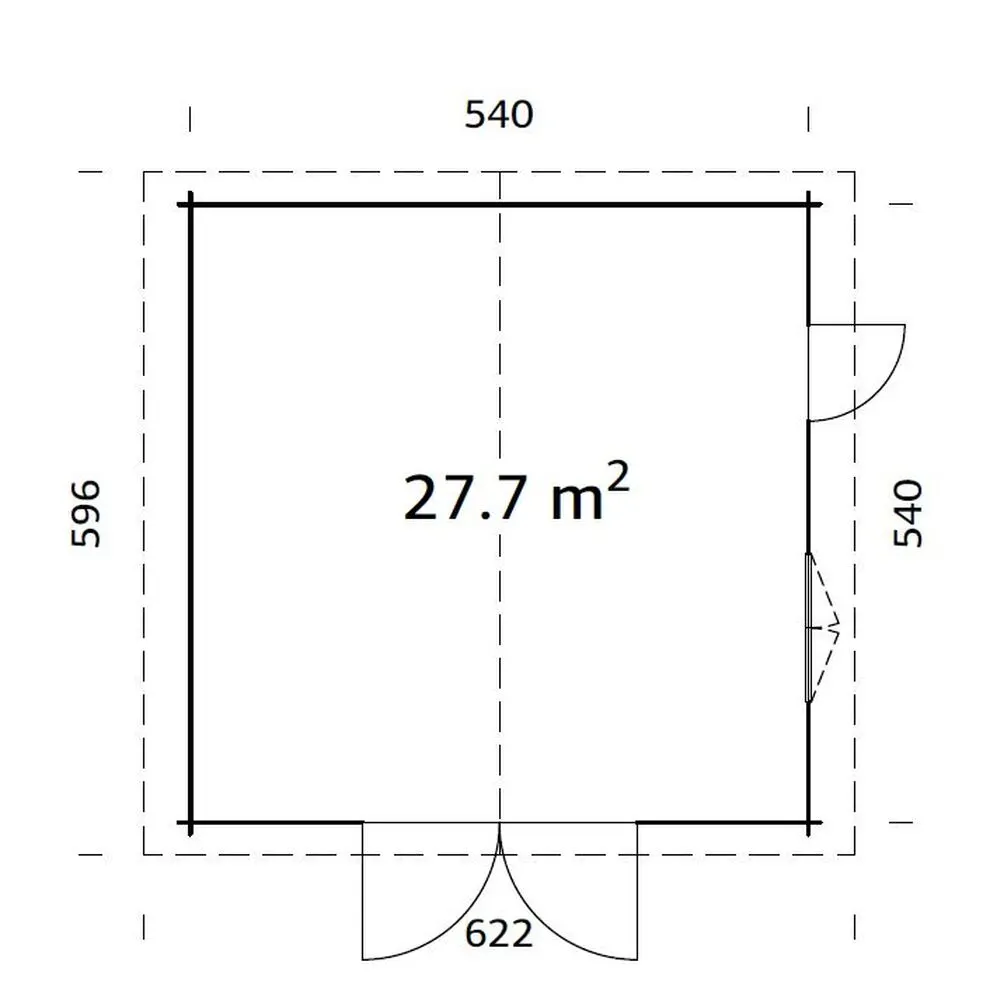 Dřevěná garáž Palmako ROGER 27,7 m2