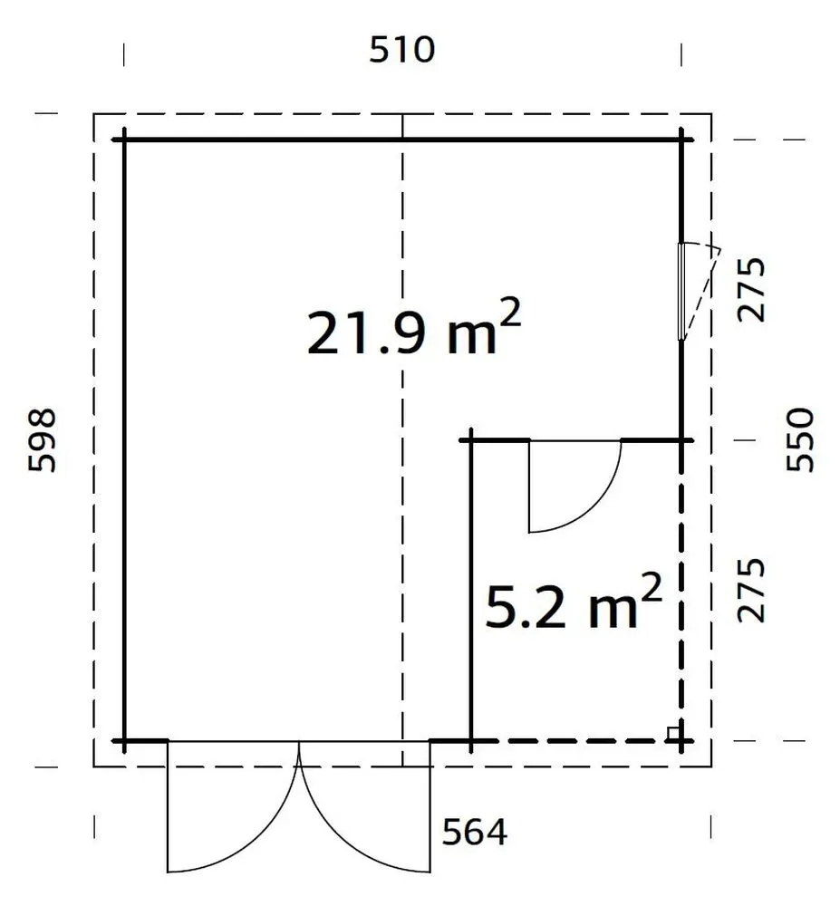 Dřevěná garáž Palmako ROGER 21,9 + 5,2 m2
