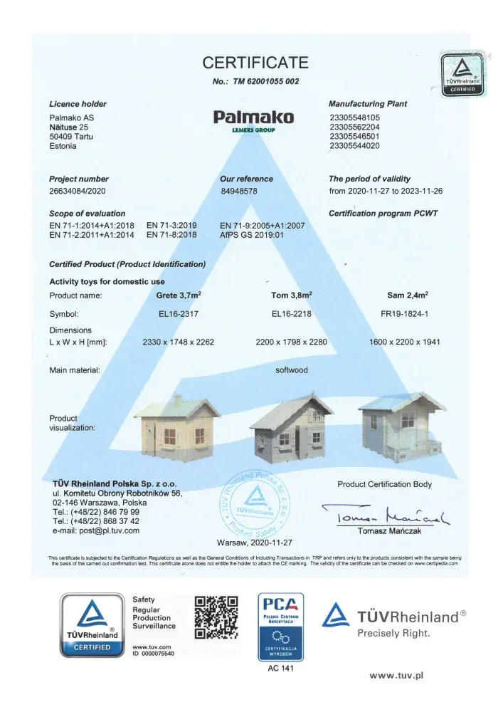 Dětský domek Palmako SAM 2,4 m2
