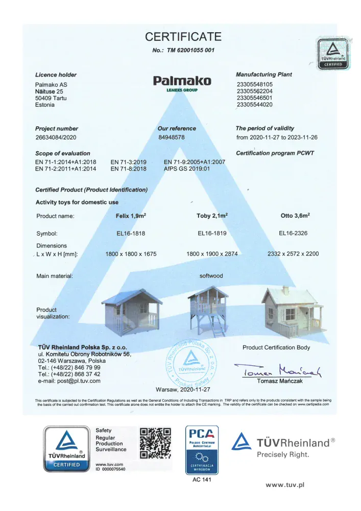 Dětský domek Palmako FELIX 1,9 m2