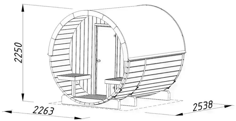 Sudová sauna Palmako ANITA 1,3 + 0,7 m2 (bez kamen)