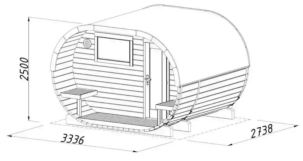 Sudová sauna Palmako ANETTE 3,0 + 1,5 m2 (bez kamen)
