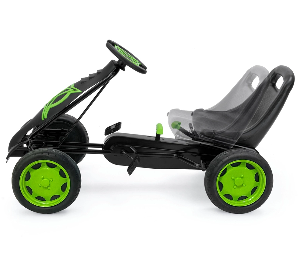 Šlapací motokára Xootz Go-Kart Viper - Černo-zelená