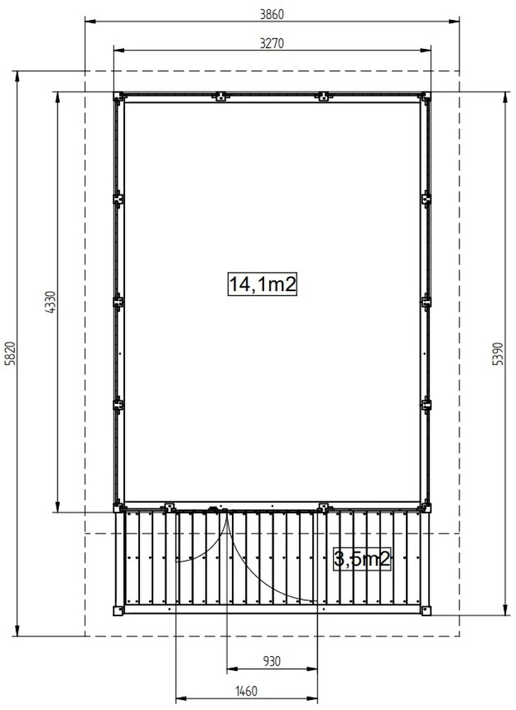 Zahradní domek HEROLD A3344 Plus 14,1+3,5 m2
