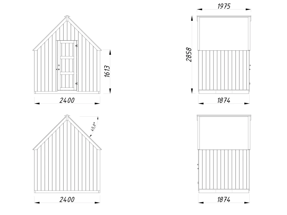 Nářaďový domek Palmako EMILIA SHED 4,0 m2 ( tmavě šedá )