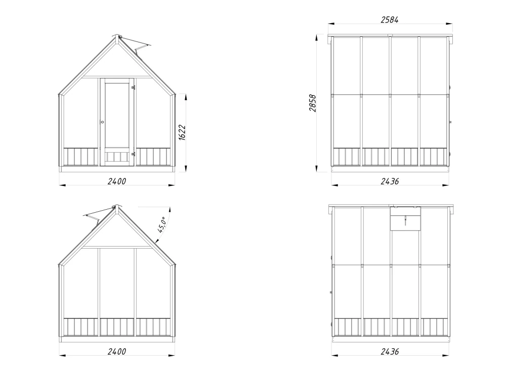 Zimní zahrada Palmako EMILIA 5,4 m2 ( tmavě šedá )