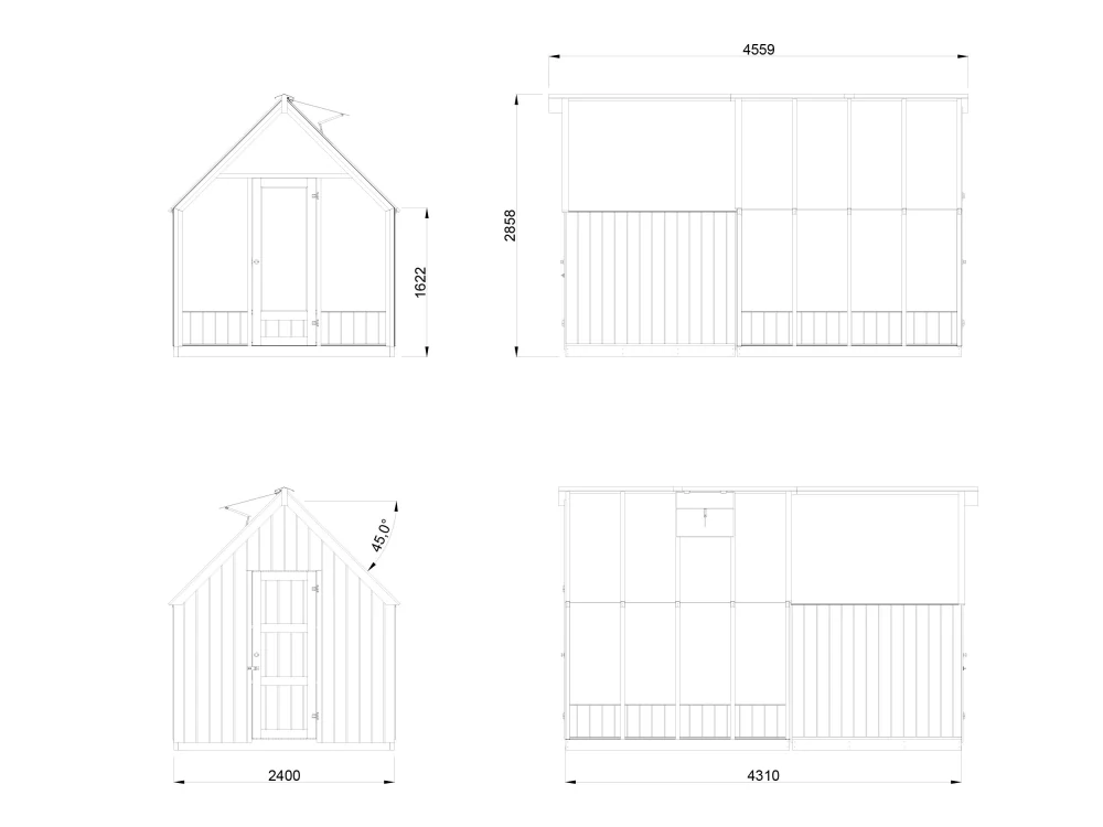 Zimní zahrada Palmako EMILIA 5,4+4,0 m2 ( tmavě šedá )