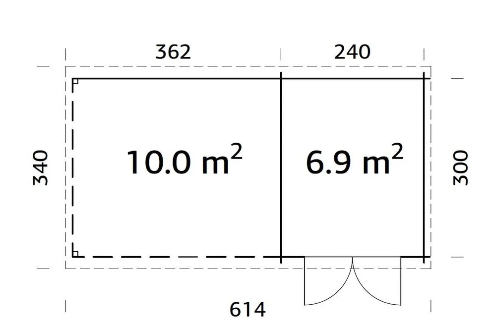 Zahradní domek Palmako ELLA 6,9 + 10,0 m2