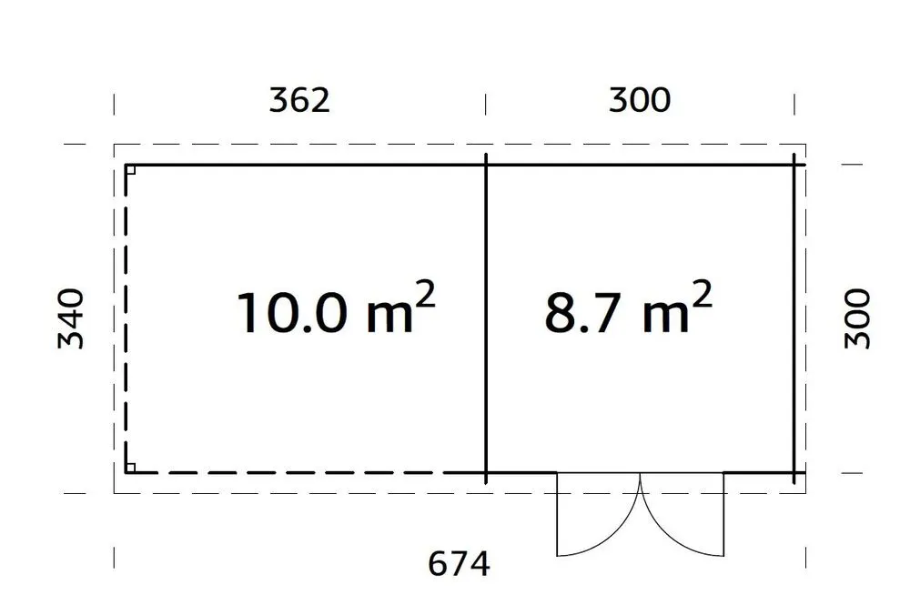 Zahradní domek Palmako ELLA 8,7 + 10,0 m2