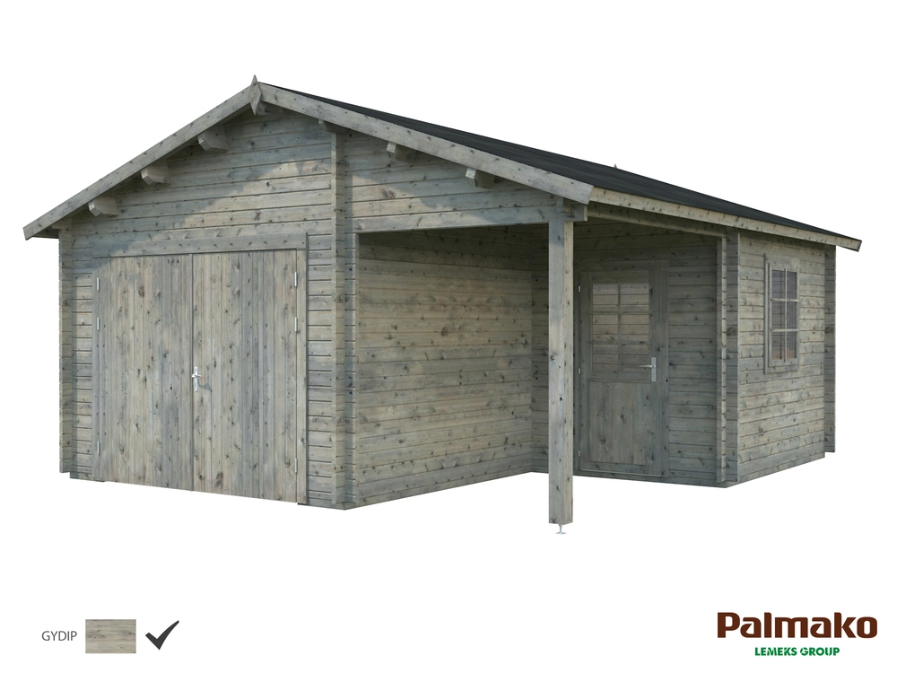 Dřevěná garáž Palmako ROGER 21,9 + 5,2 m2