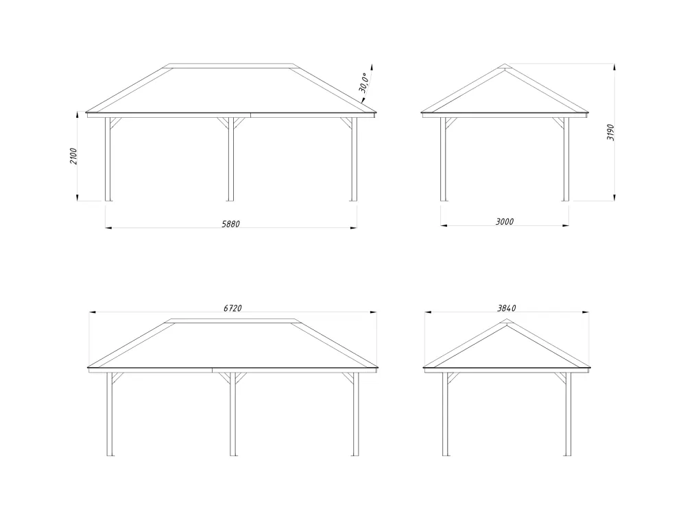 Základní modul pro zahradní domek Palmako BIANCA 16,6 m2
