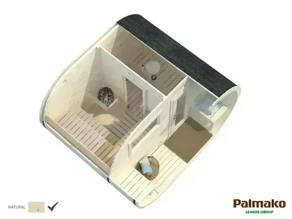 Sudová sauna Palmako ANETTE 3,0 + 1,5 m2 (bez kamen)