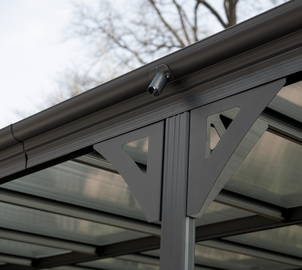 Westmann hliníkový přístřešek na auto s plochou střechou 15 m2 - Antracit