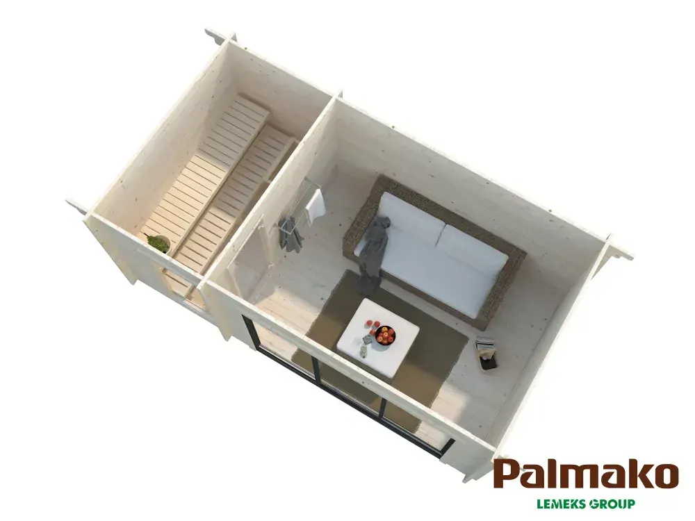 Sauna Palmako SANNA 12,8 m2 SLIDE PLUS (bez kamen)